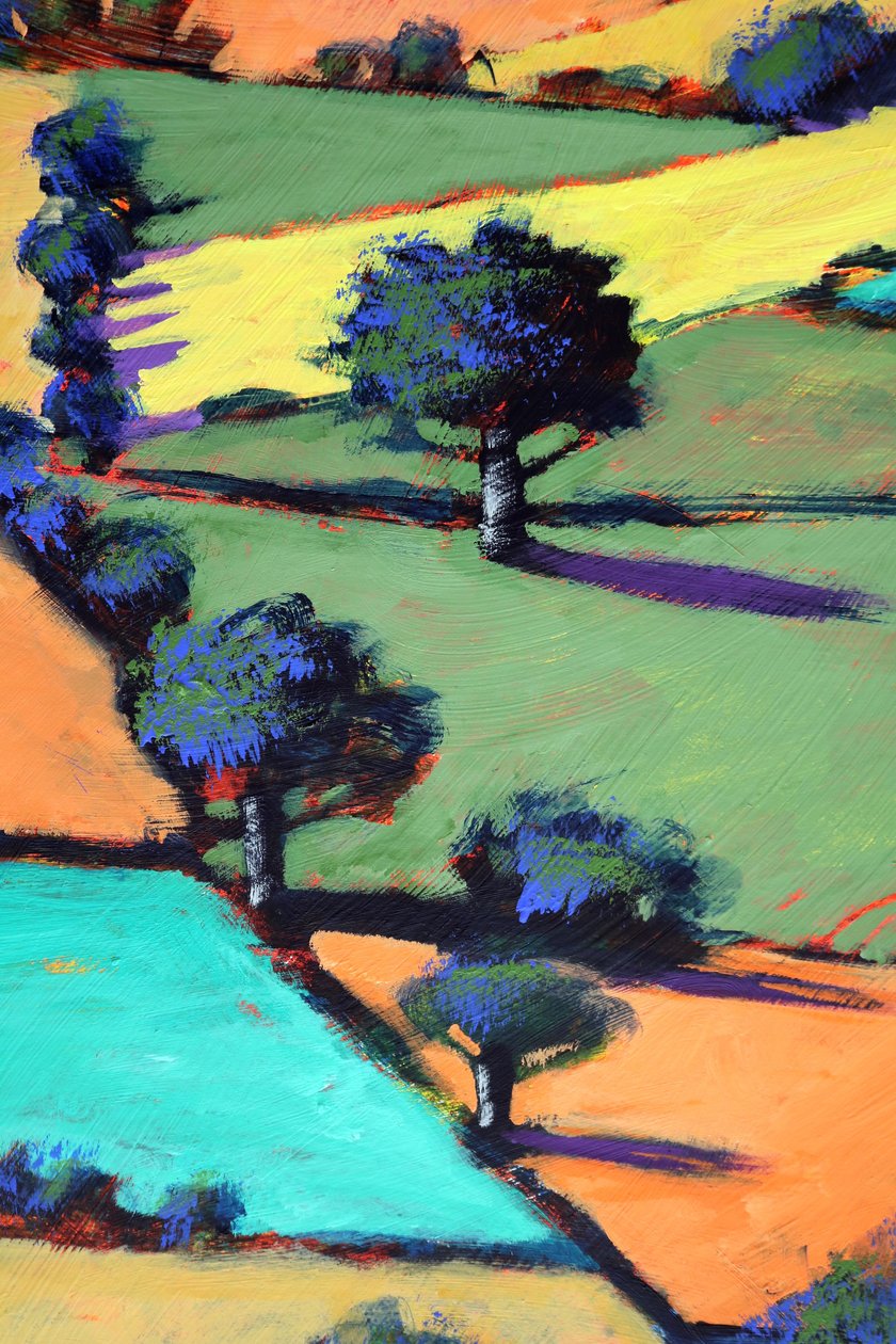 Burcome close up 1 (akryl om bord) av Paul Powis