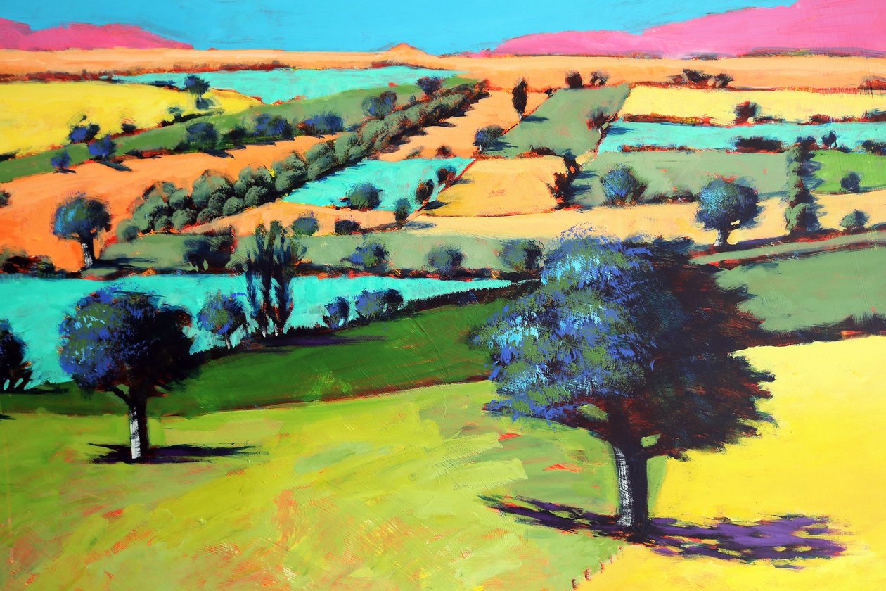 Coombe close up 4 (akryl om bord) av Paul Powis