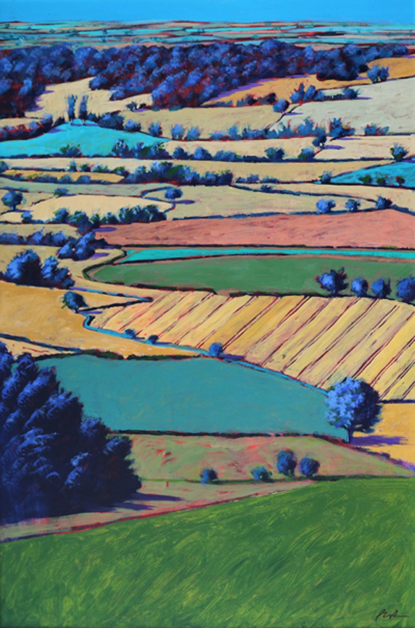 Fra British Camp (akryl om bord) av Paul Powis