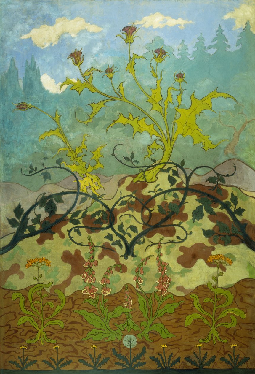 tistler og revebjelle; Thistles and Foxgloves, 1899 av Paul Elie Ranson