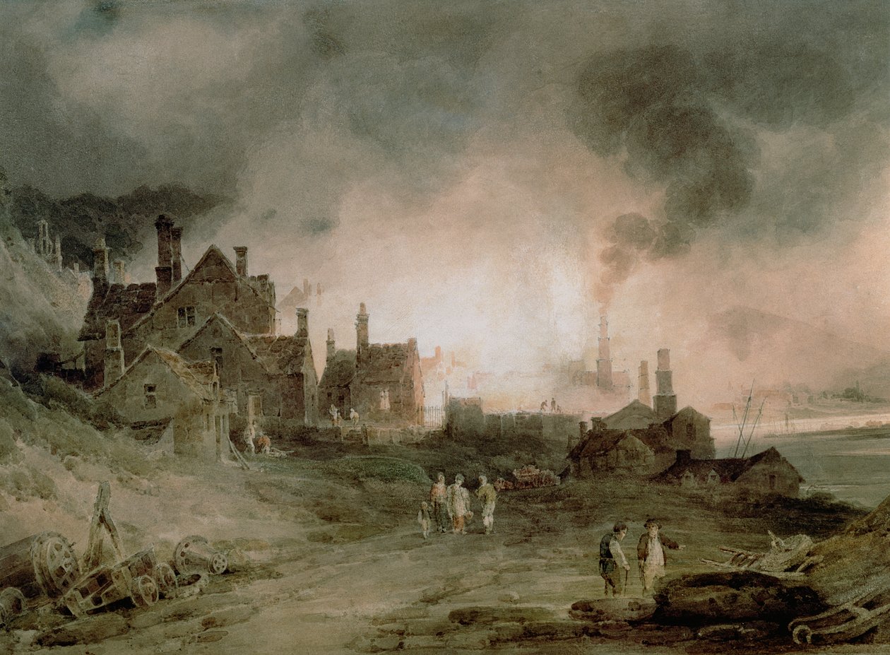 Bedlam Furnace, Madeley Dale, Shropshire, 1803 av Paul Sandby