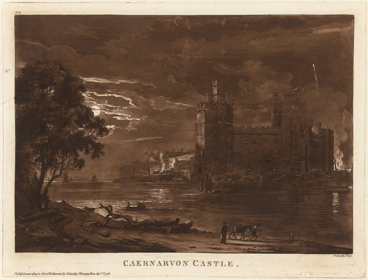 Caernarvon Castle (natt) av Paul Sandby