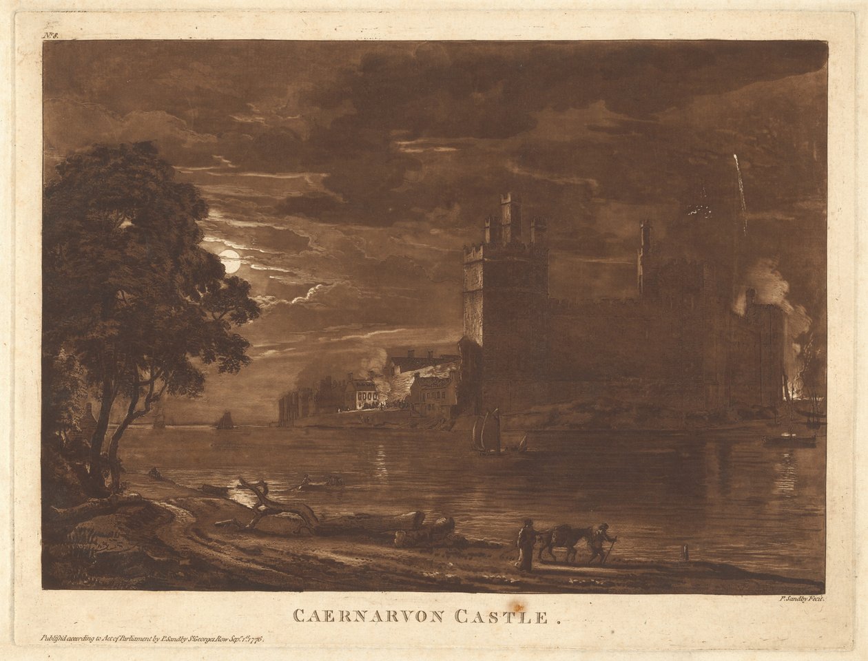 Caernarvon Castle (natt) av Paul Sandby