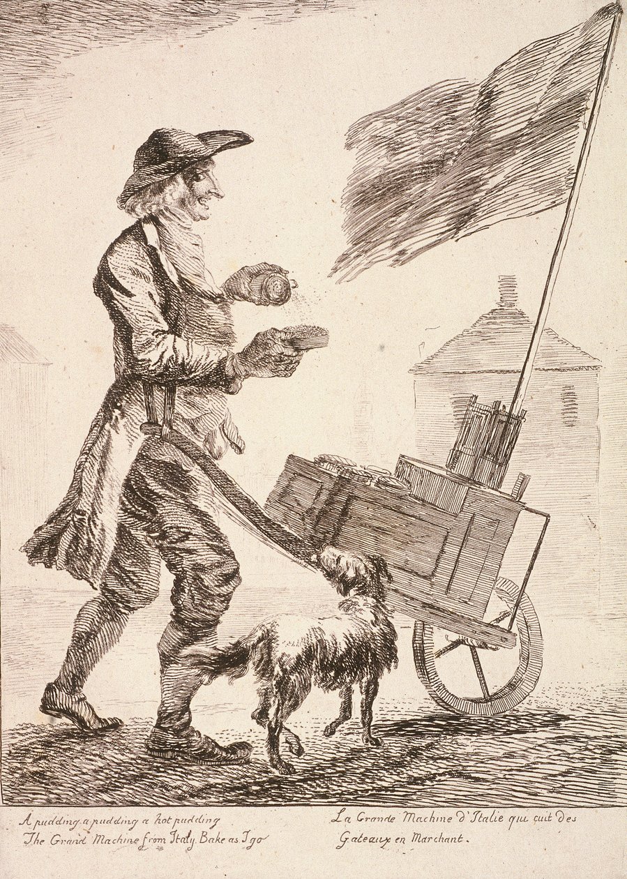 Puddingselger, Cries of London, 1760 av Paul Sandby