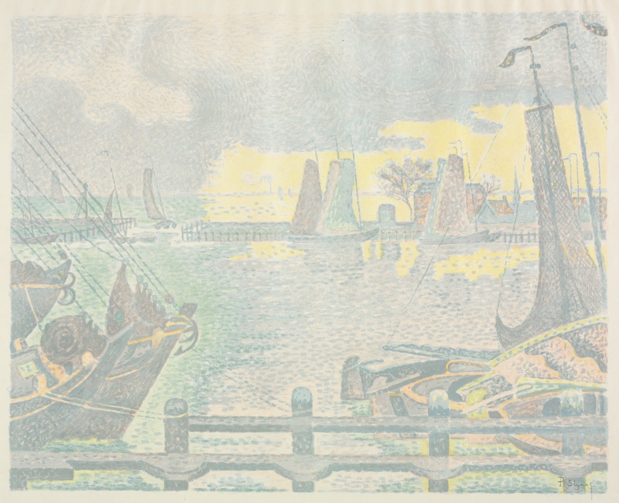 Båter ved Flushing av Paul Signac
