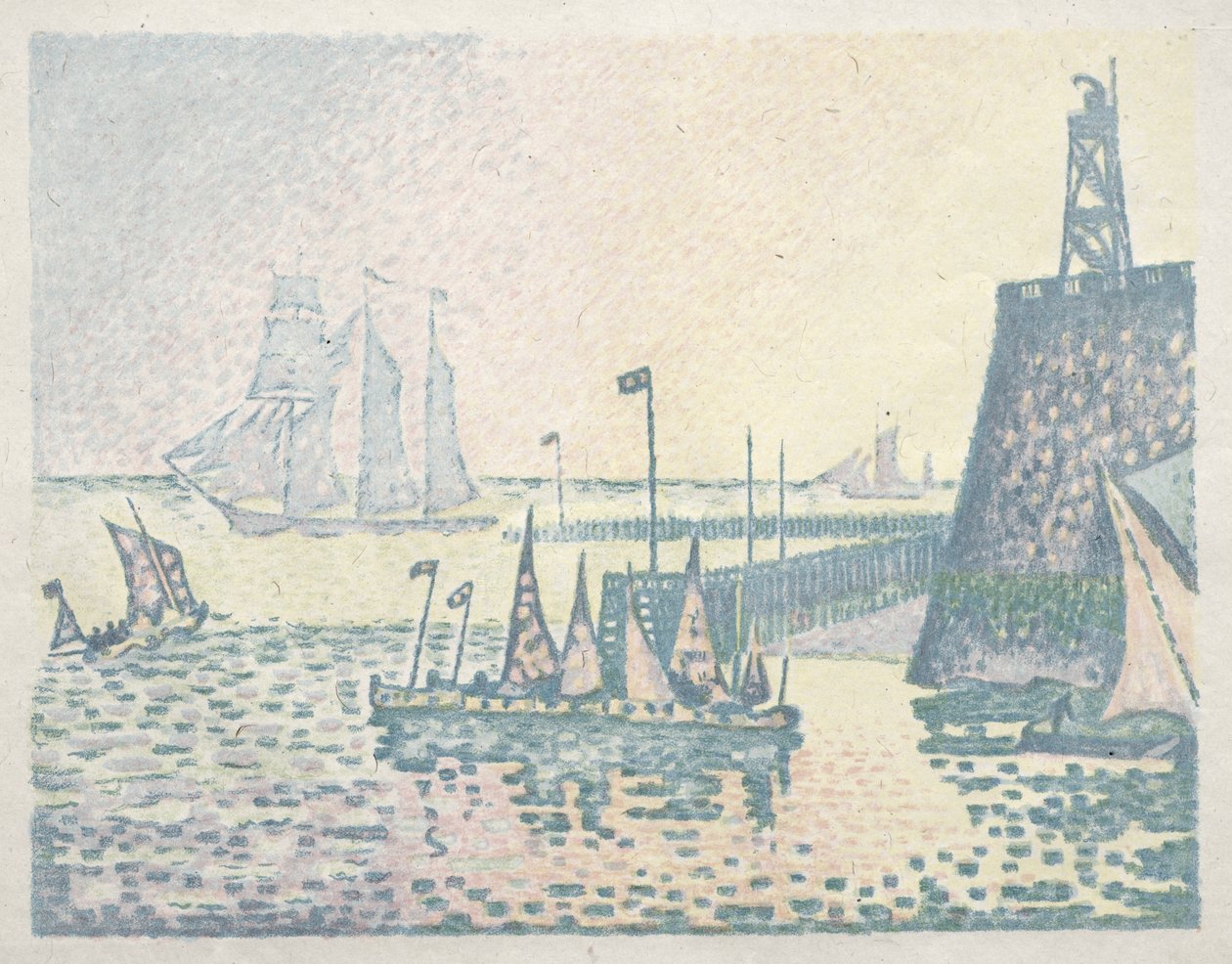Evening, The Jetty at Vlissingen av Paul Signac