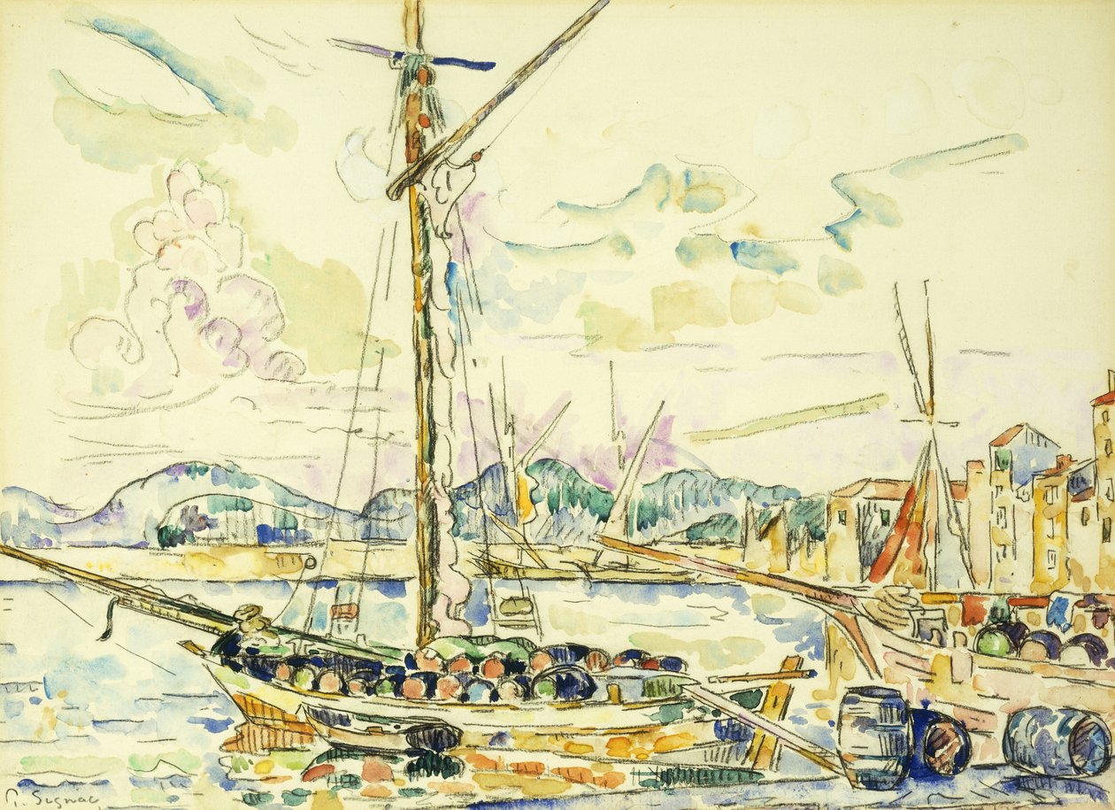 Havnen i Saint-Tropez, av Paul Signac
