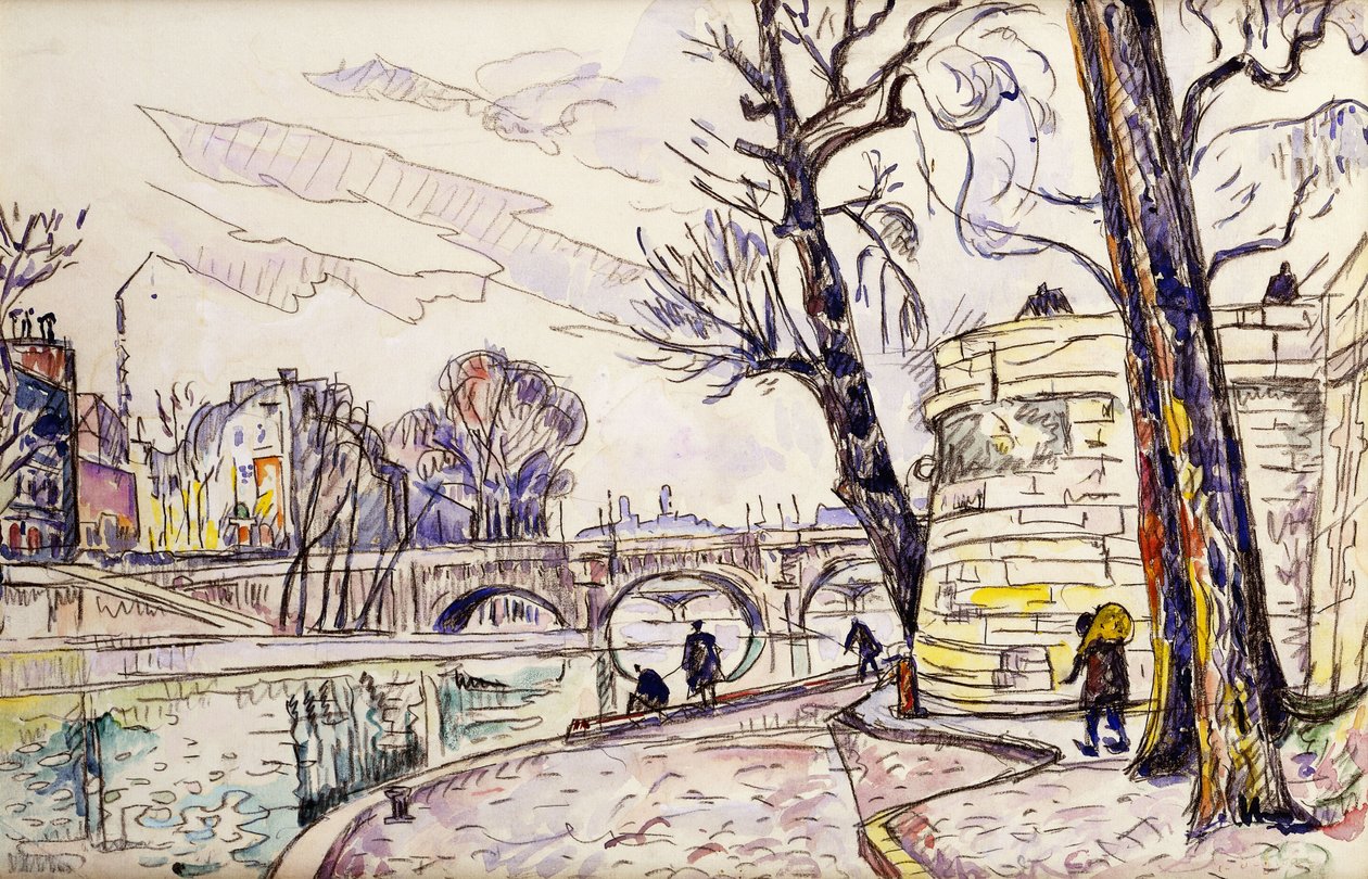 Seine kai, av Paul Signac