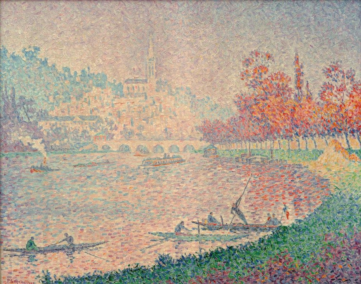 Saint-Cloud (Seinen ved Saint-Cloud) av Paul Signac