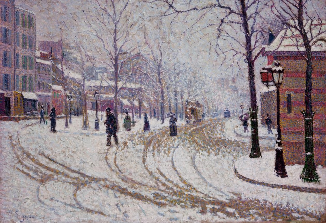 Snø - Boulevard de Clichy i Paris av Paul Signac