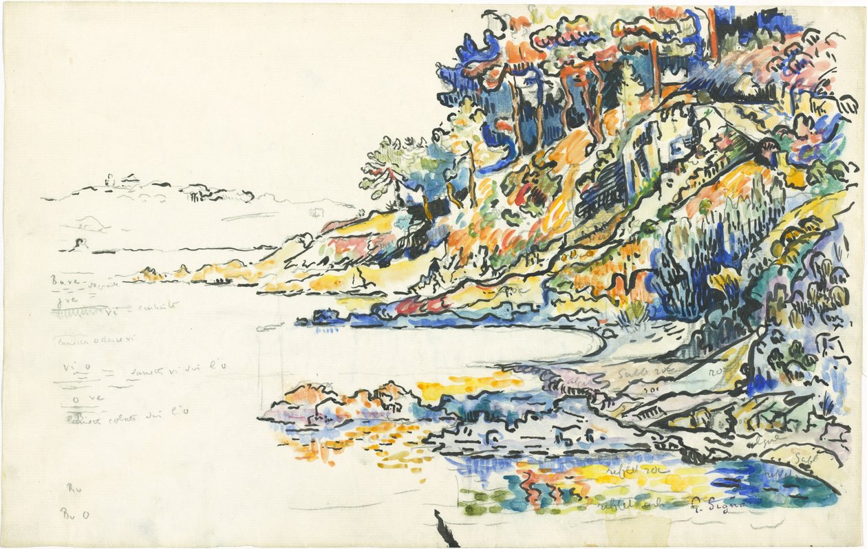 Calanque i Saint-Tropez av Paul Signac