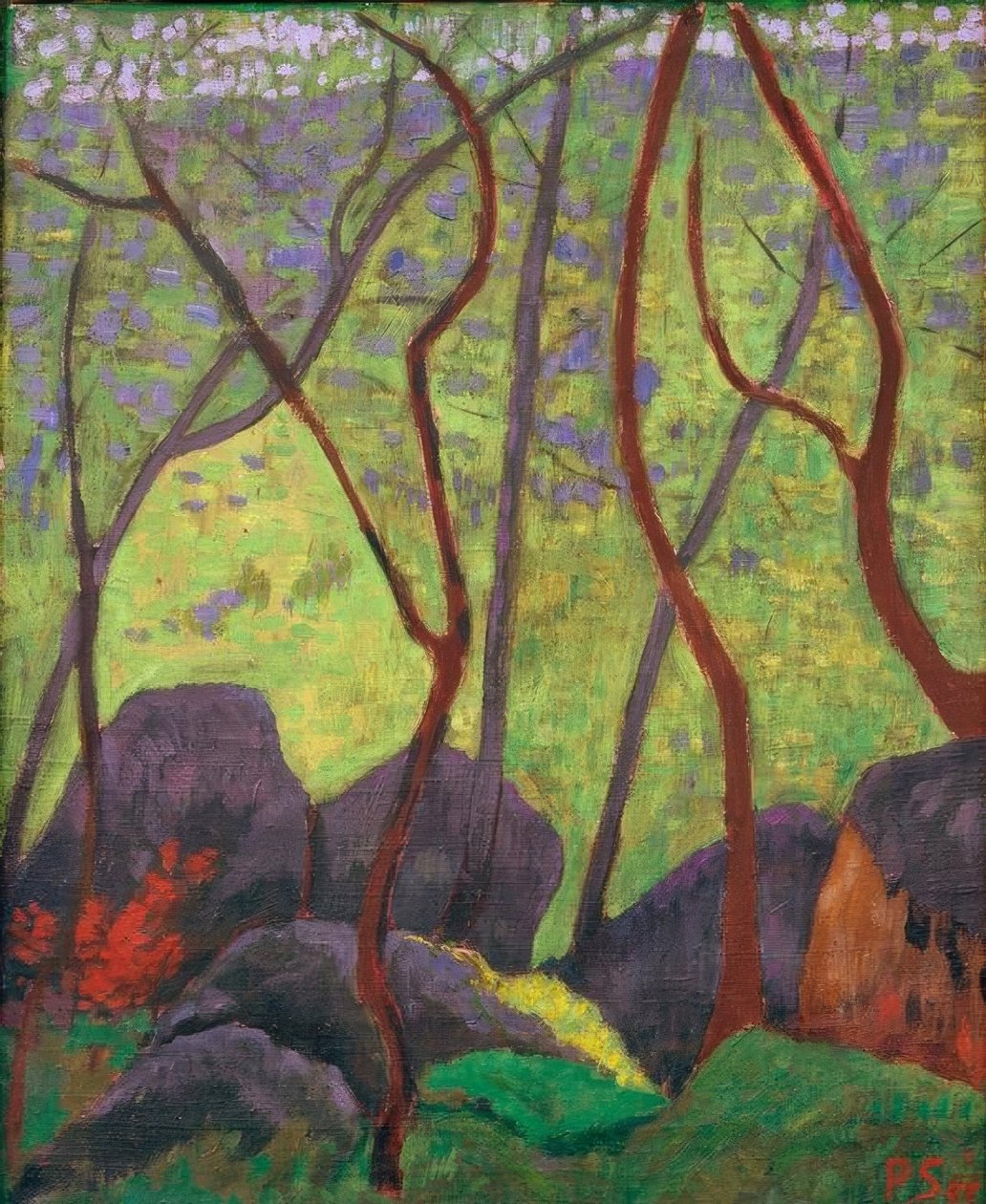 Steiner i skogen til Huelgoat av Paul Sérusier