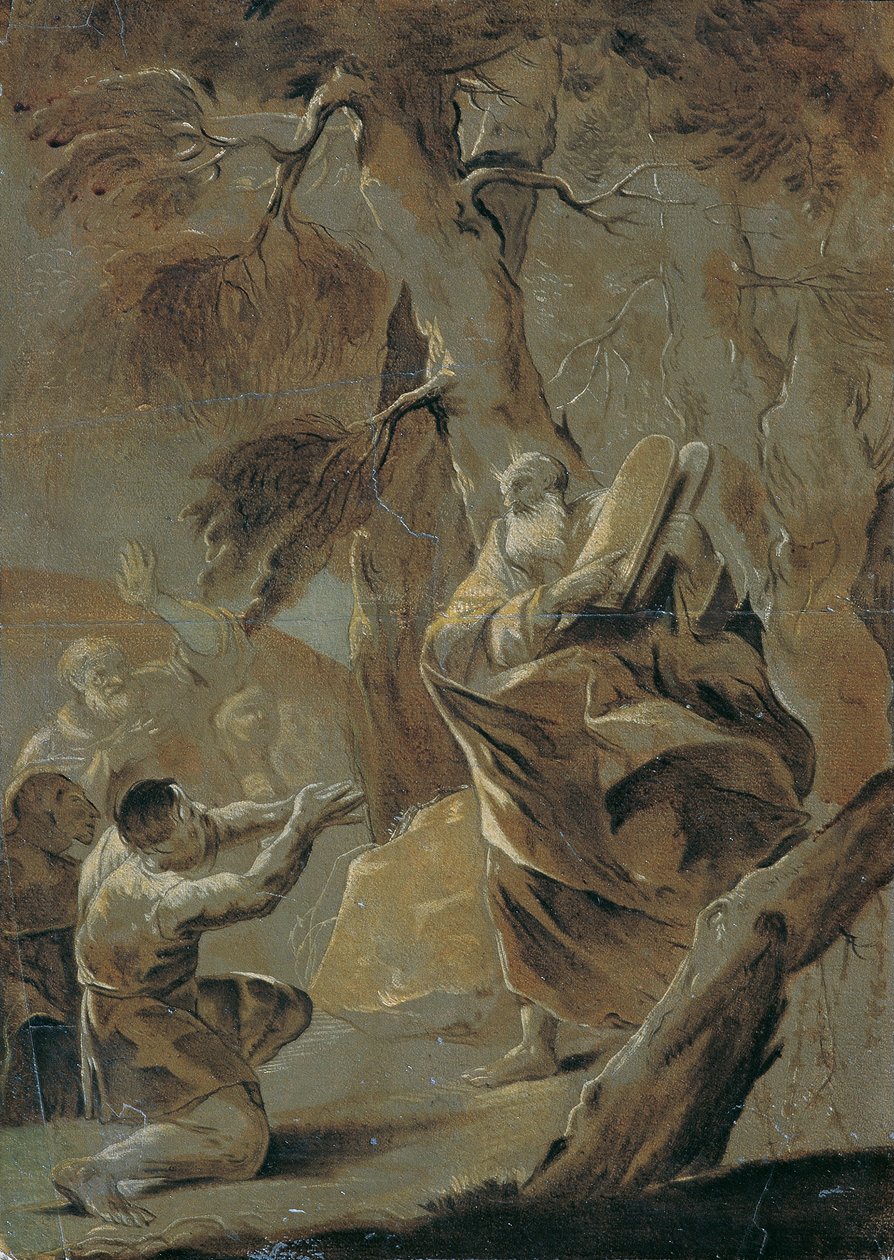Moses bringer loven fra Sinai-fjellet av Paul Troger