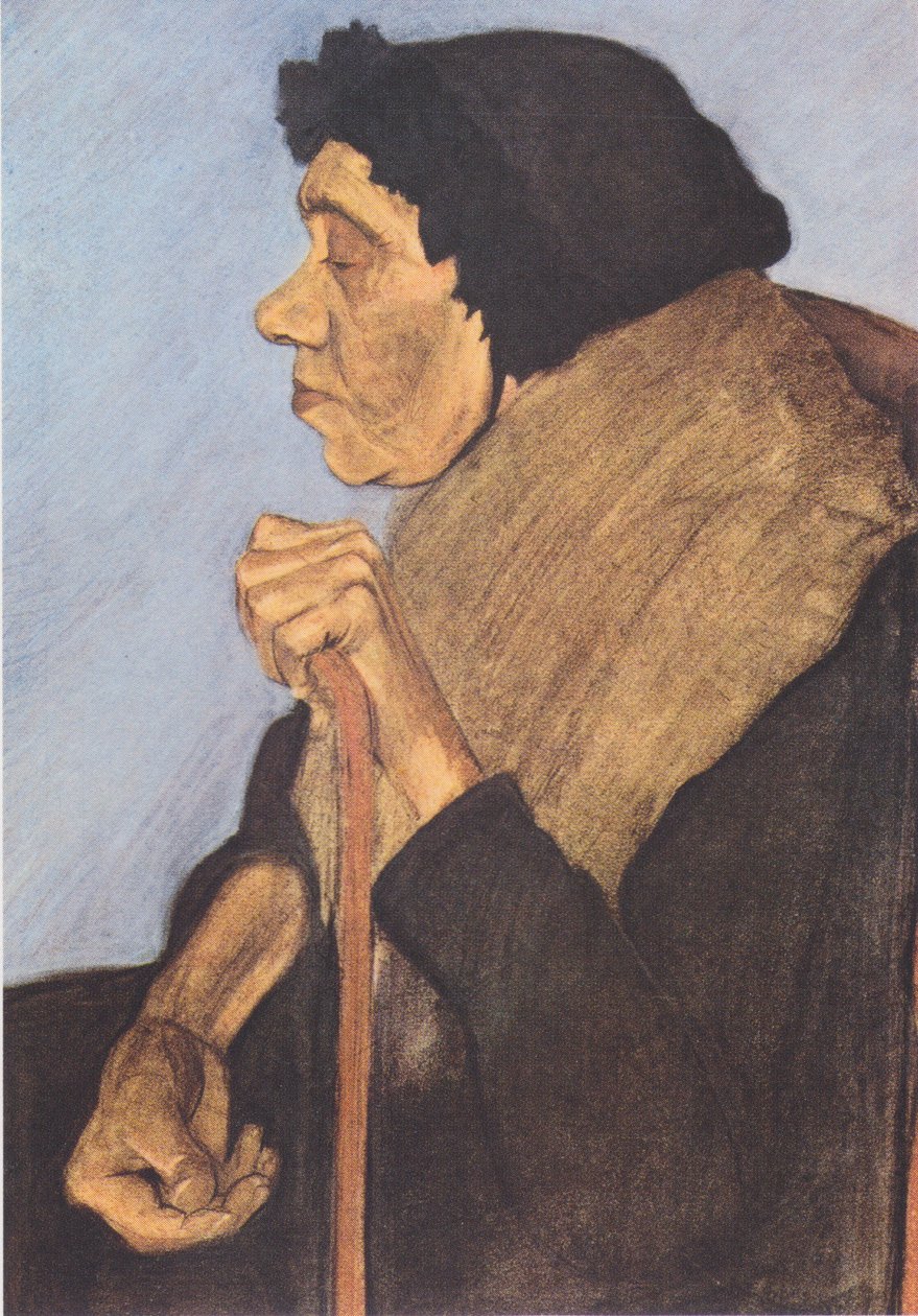 Gammel blind sittende kvinne av Paula Modersohn Becker