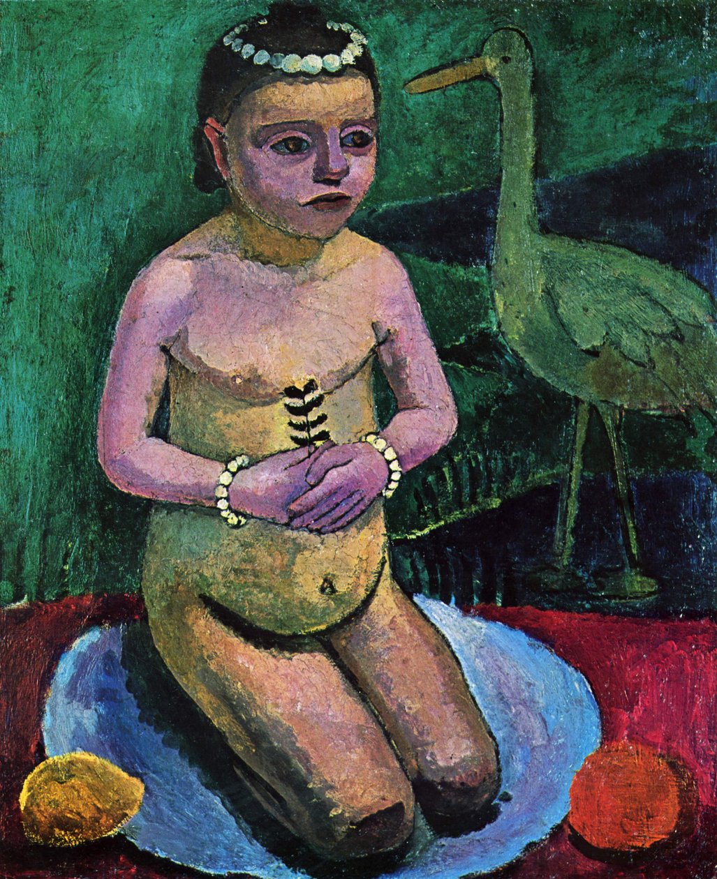 Barnehandling med en stork av Paula Modersohn Becker