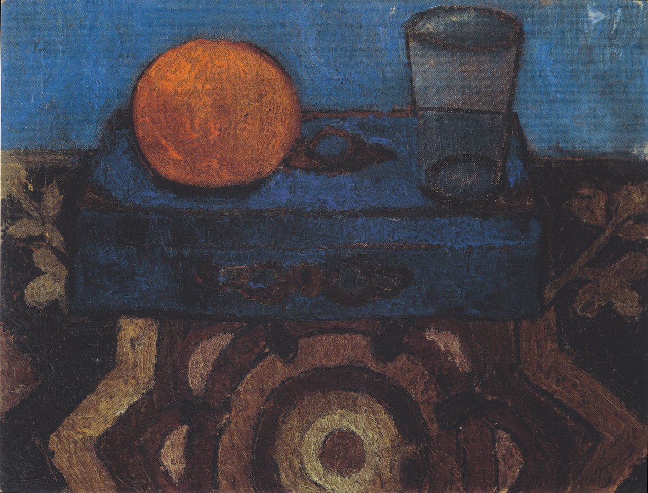 Stilleben med en blå eske av Paula Modersohn Becker