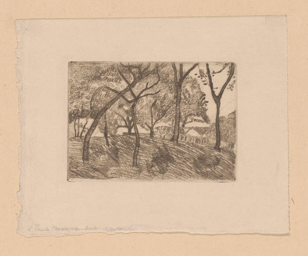 skogutsikt av Paula Modersohn Becker (signed by artist)