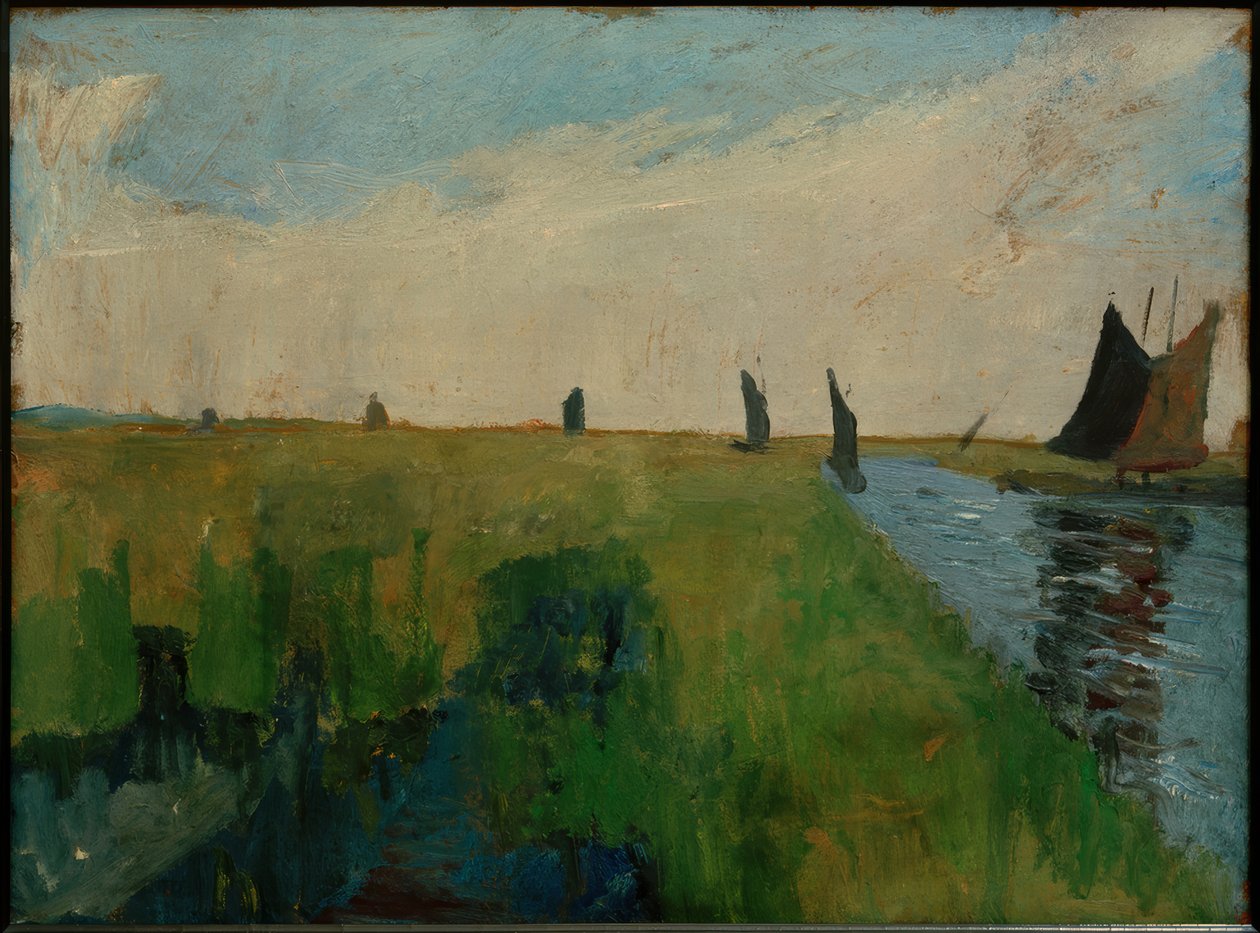 Hamme landskap med torvflåter av Paula Modersohn Becker