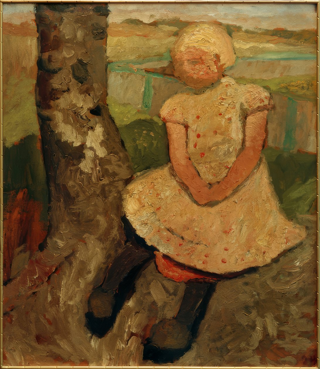 Sittende barn under et tre av Paula Modersohn Becker