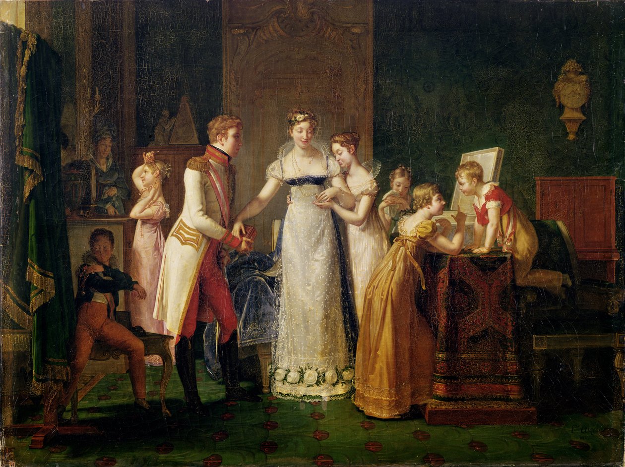 Marie-Louise (1791-1847) fra Østerrike tar farvel med familien sin i Wien, 13. mars 1810, 1812 av Pauline Auzou