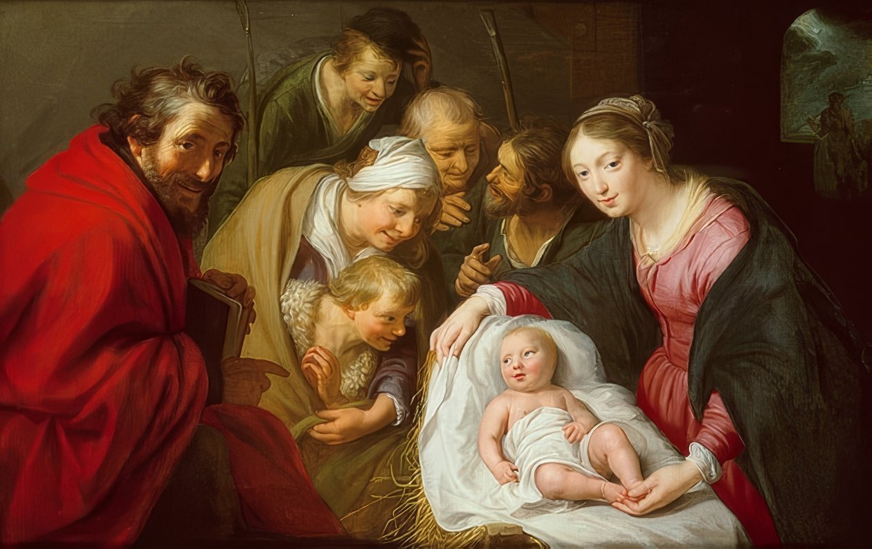 Tilbedelse av hyrdene. 1630 av Paulus Moreelse