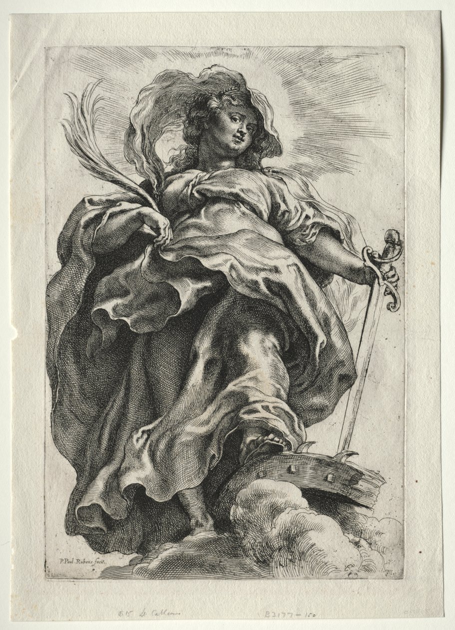 St. Catherine i skyene av Paulus Moreelse