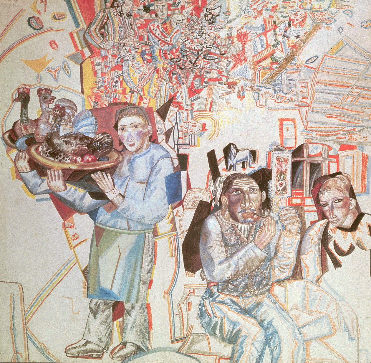Restaurant (olje på papp) av Pawel Nikolajewitsch Filonow