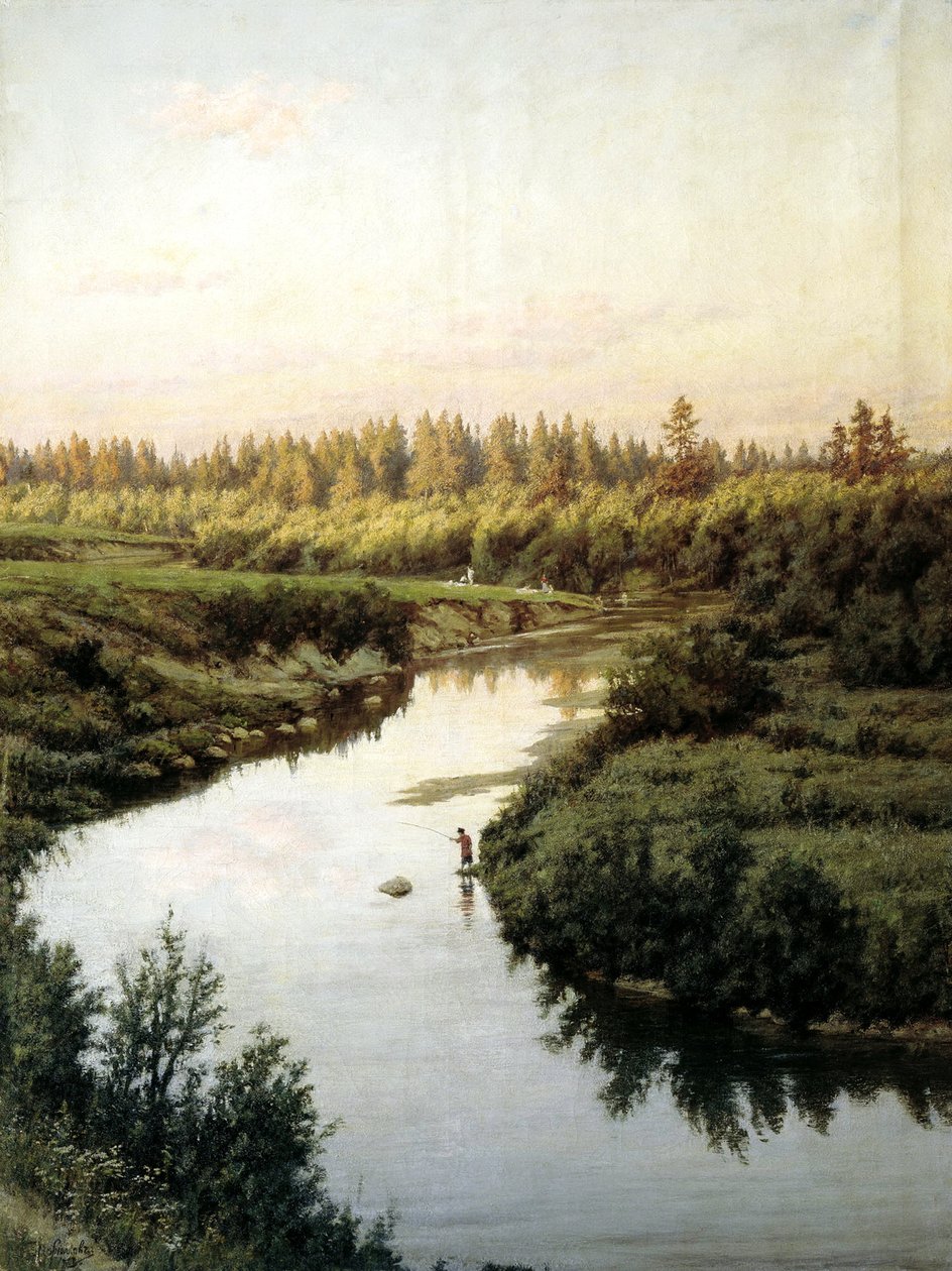 Elvelandskap av Pavel Alexandrovich Briullov