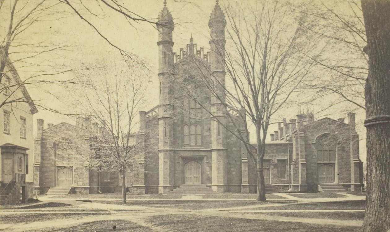 Bibliotek, Yale University, 1800-tallet. av Peck Brothers