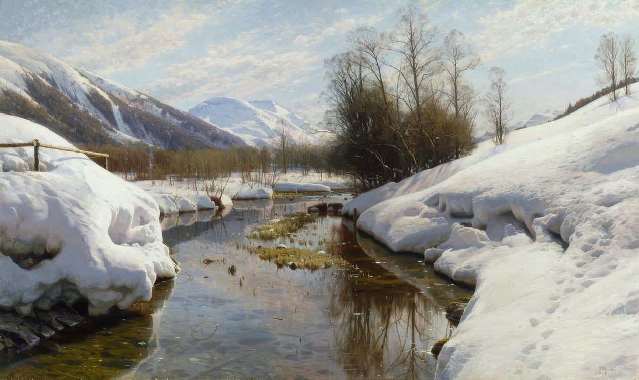 Vintersol i Engadinene av Peder Monsted