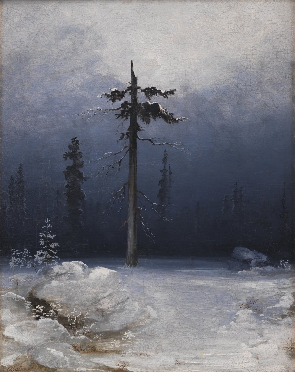 Tre i en vinterlig skog av Peder Balke