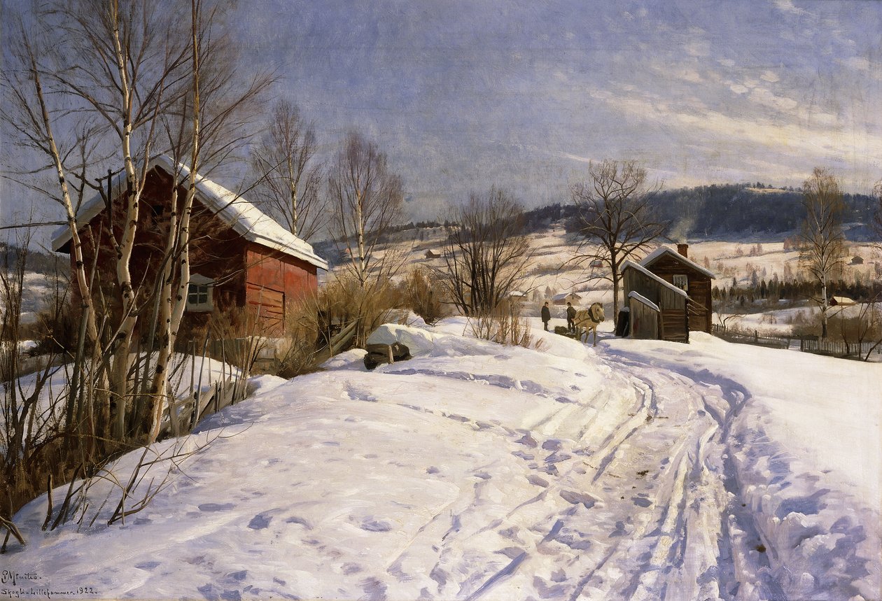 Et vinterlandskap, Lillehammer av Peder Monsted