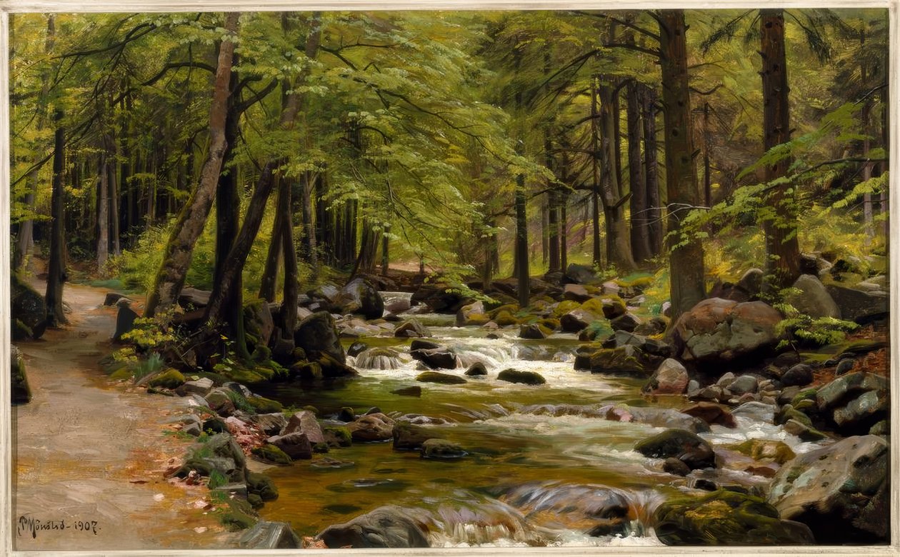 Skogbekk om våren av Peder Monsted