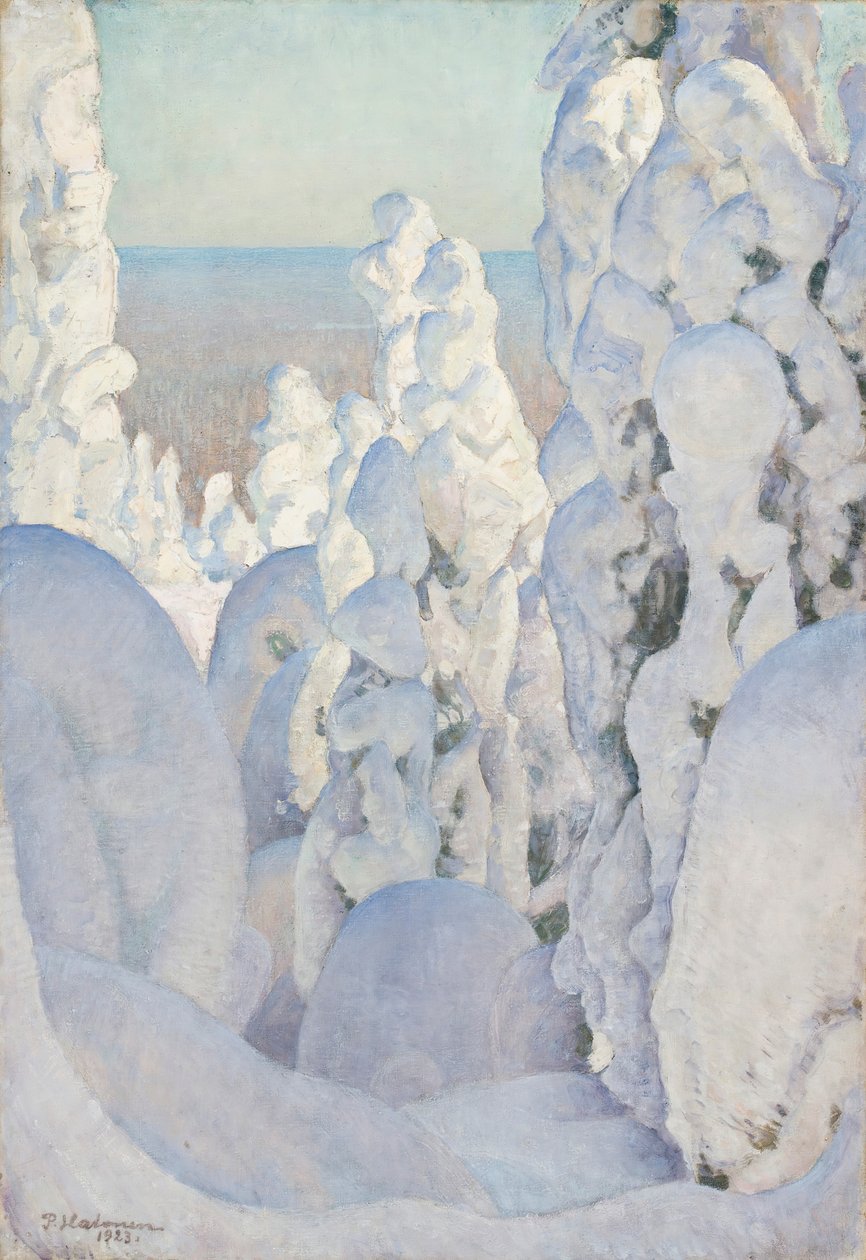 Vinterlandskap i Kinahmi, 1923. av Pekka Halonen