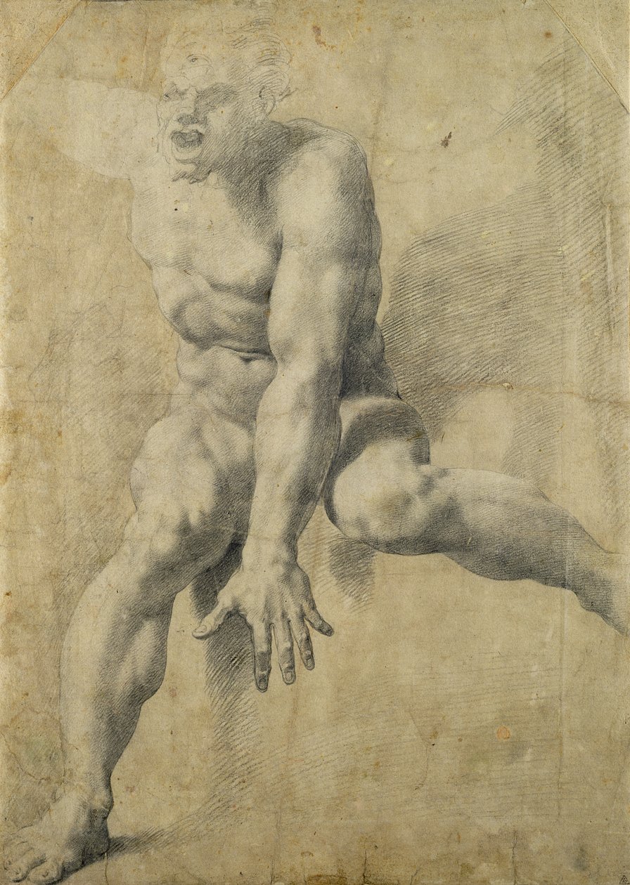 Polyphemus (svart kritt på papir) av Pellegrino Tibaldi