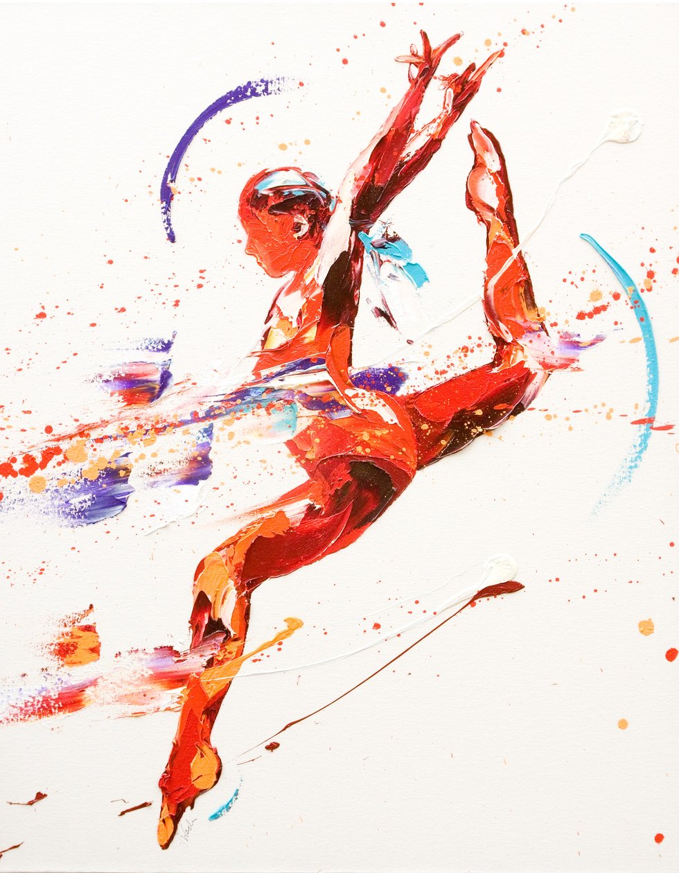 Gymnast Two, 2010 (olje på lerret) av Penny Warden