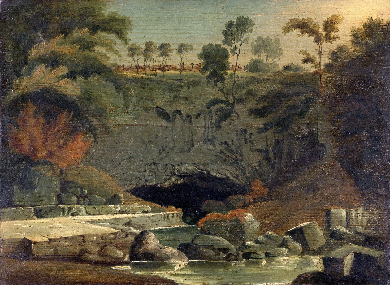 Porth-yr-Ogof, Brecknockshire, 1819. av Penry Williams
