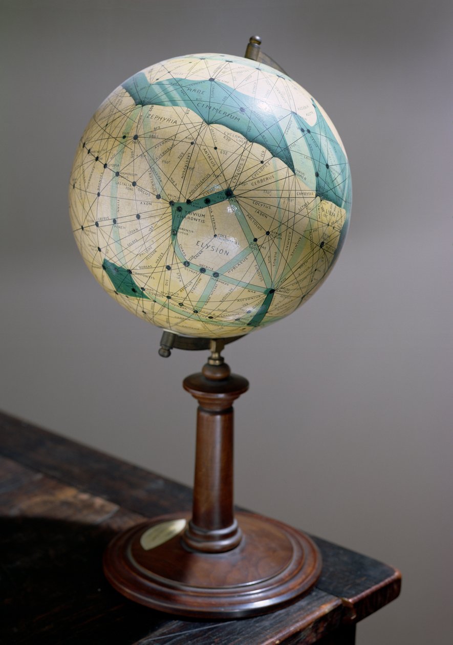 Kloden til planeten Mars, laget 1903-09 av Percival Lowell