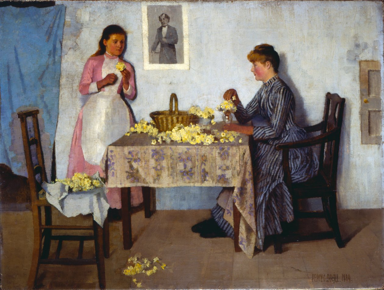 Bunting Primroses, 1889 av Percy Bovill