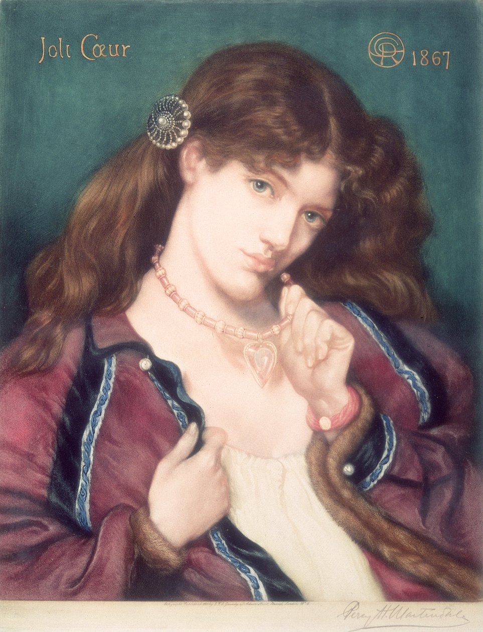 Pretty Heart, etter Dante Gabriel Rossetti (1828-82), 1867 av Percy Martindale