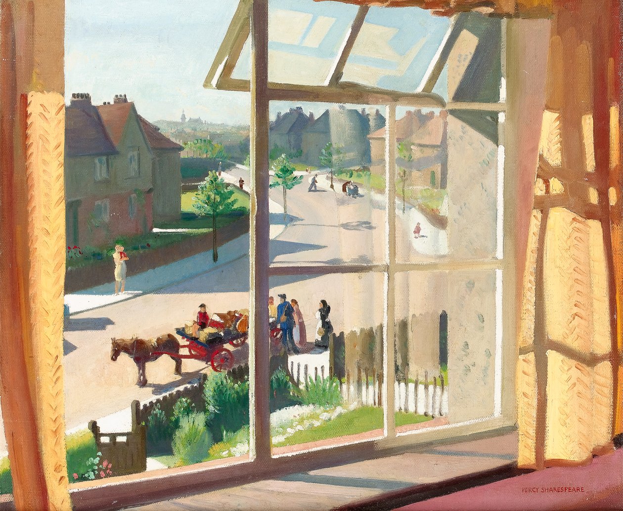Utsikt fra kunstnerens soverom, ca. 1930 (for detaljer se 244507) av Percy Shakespeare