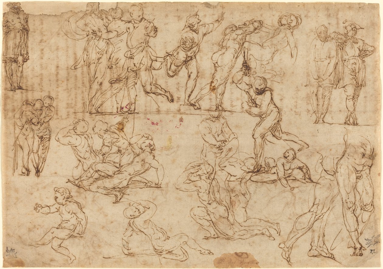 Figurstudier [recto] av Perino del Vaga