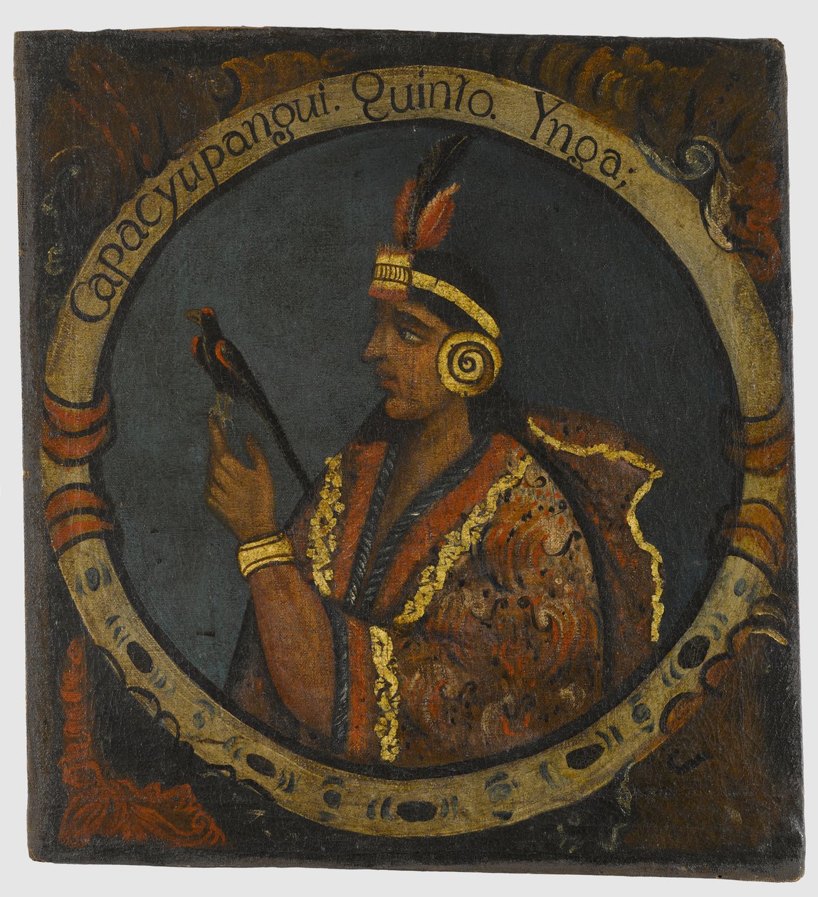 Capac Yupanqui, femte inkakonge, midten av 1700-tallet av Peruvian School