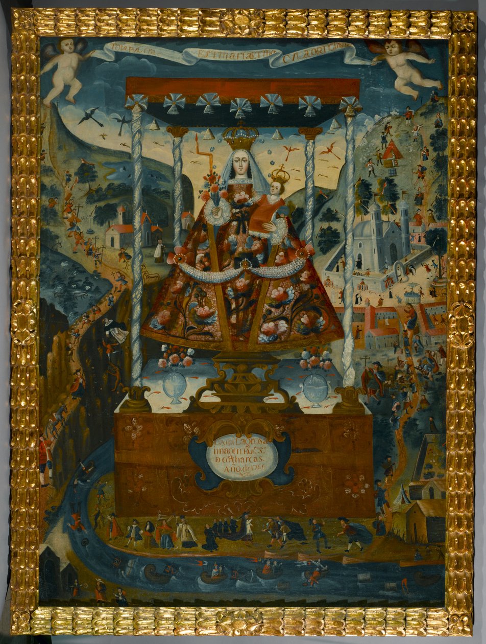 Vår Frue av Cocharcas Under Baldachin, Cuzco, 1765 av Peruvian School