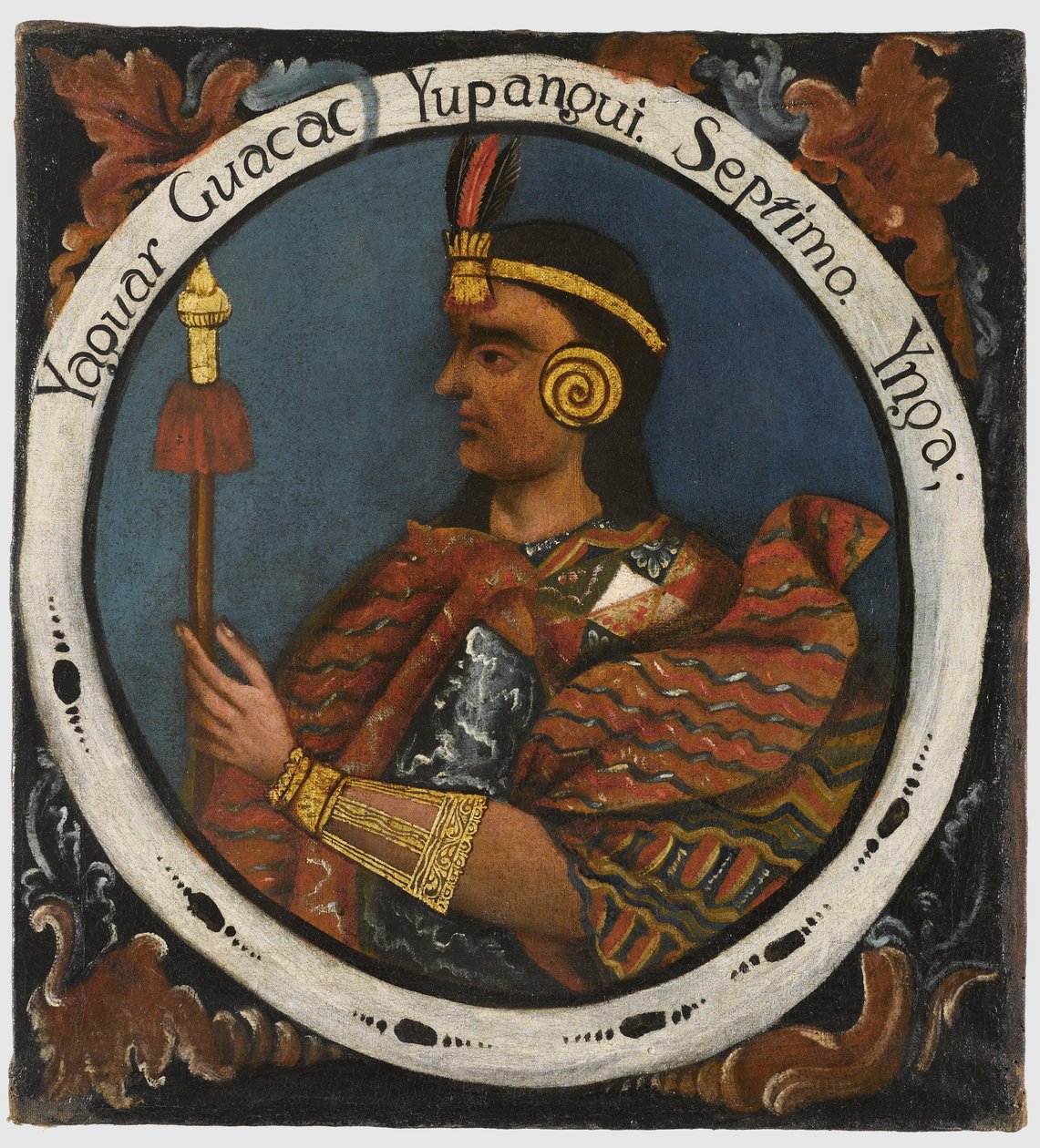 Yahuar Huacac Yupanqui, syvende inkakonge, midten av 1700-tallet av Peruvian School