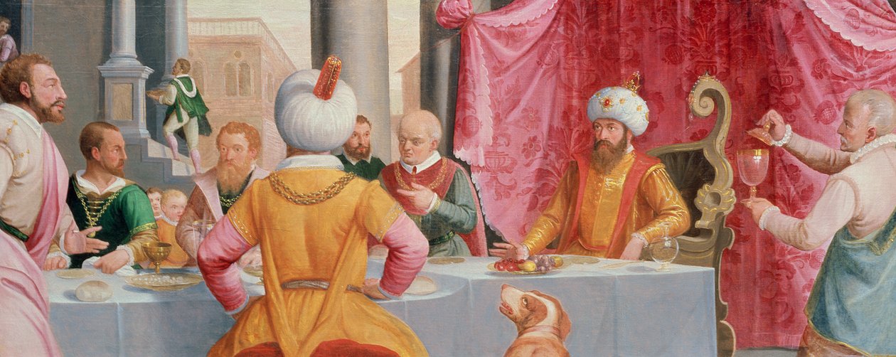 Story of Esther: Bankettscene av Peter 1548 1628 Candid