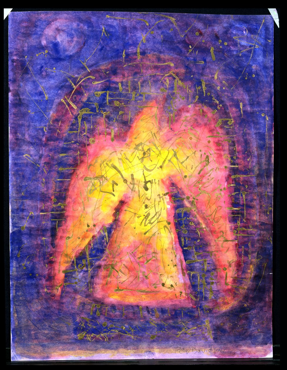 Golden Bird Rising, 1992 (blandet media på papir) av Peter Davidson