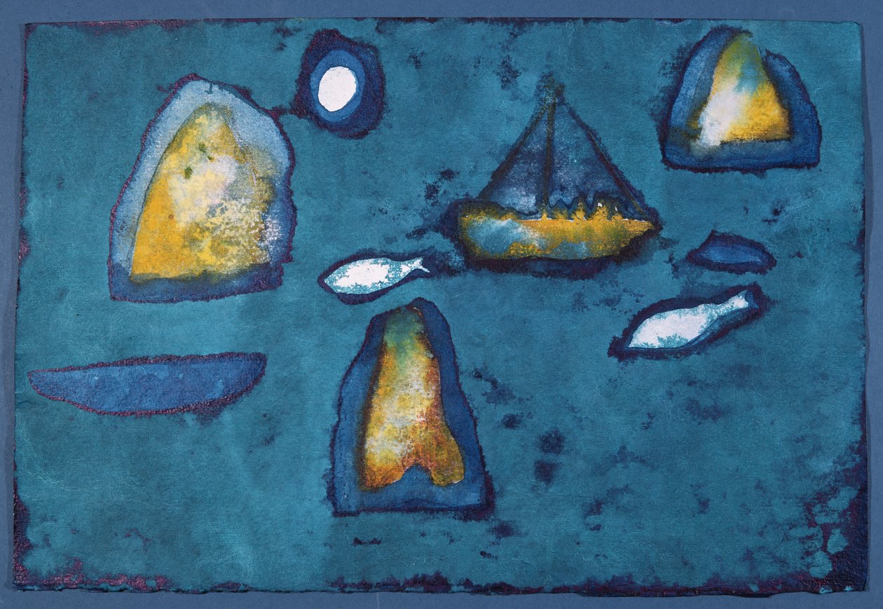 Night Voyage, 1998 (wc på papir) av Peter Davidson