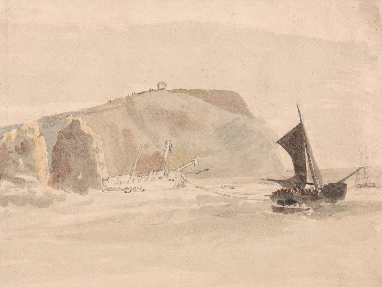 Skipsvrak fra Needles, Isle of Wight av Peter de Wint