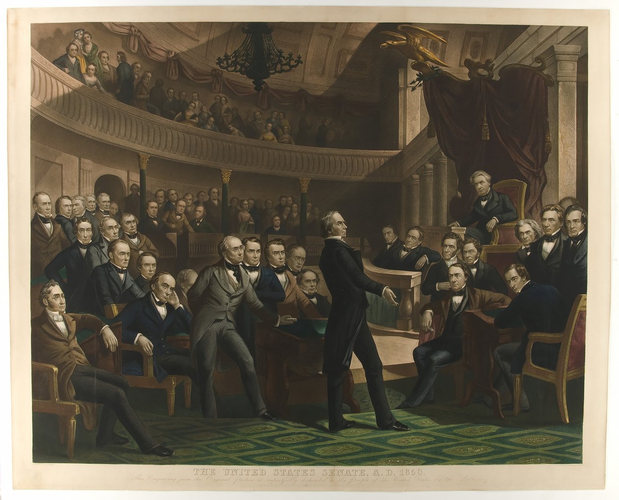 USAs senat, a.d. 1850, pub. ca. 1855 av Peter Frederick Rothermel